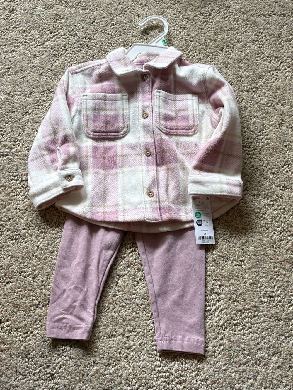 💥Buy 2 Get 1 Free💥 Kids Pink Plaid Shacket and Leggings Set - Brand